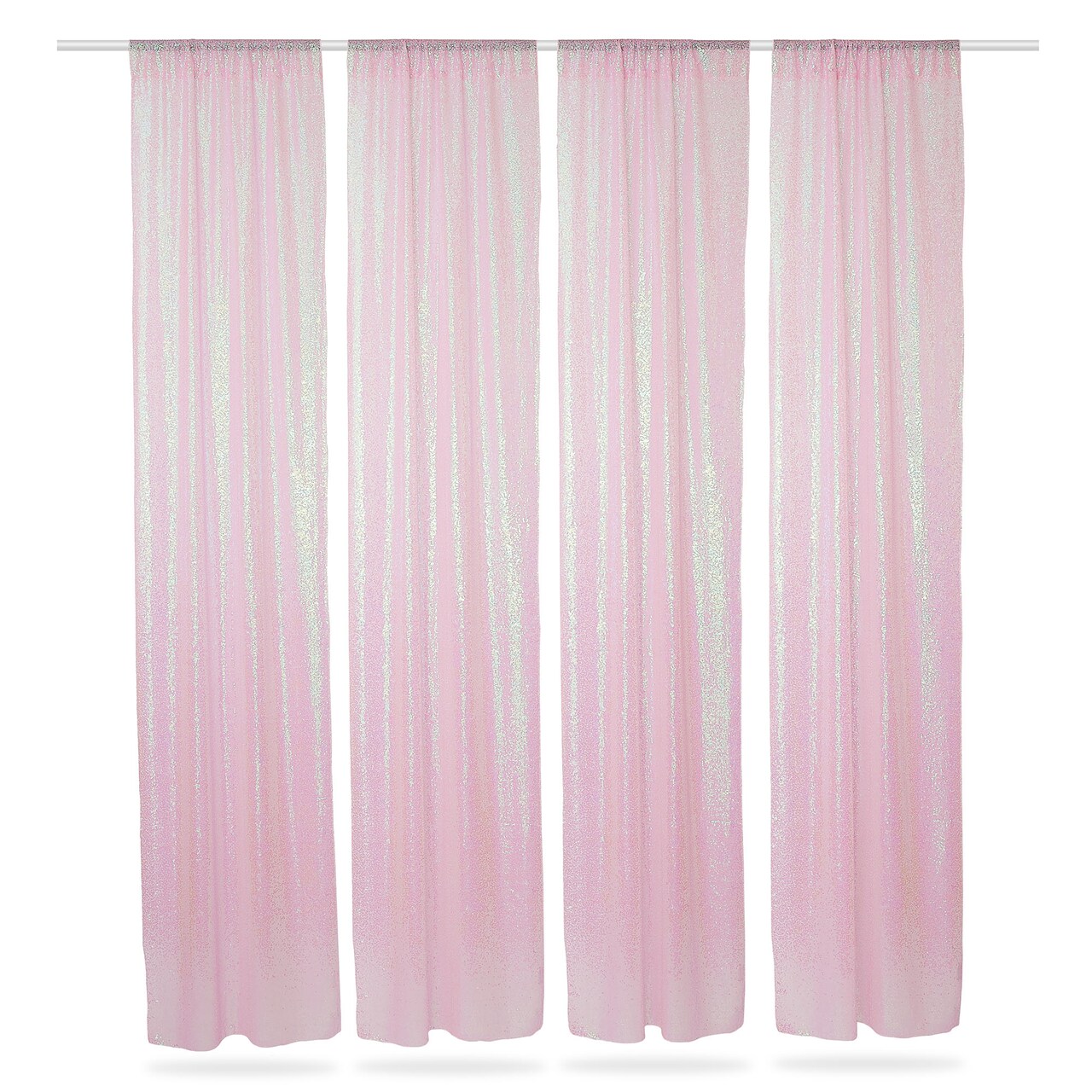 Lann's Linens (Set of 4) Sequin Photography Backdrop Curtains - 2ft x 8ft Tall Glitter Background Panels for Wedding, Party or Photo Booth